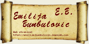 Emilija Bunbulović vizit kartica